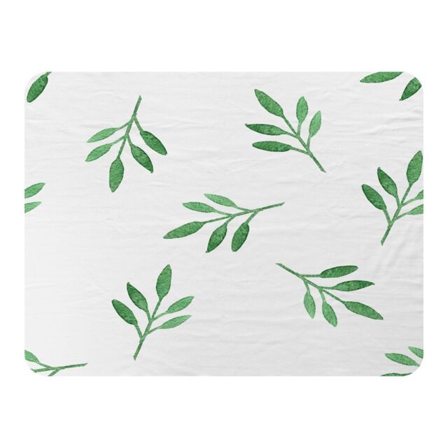 Benjamin Tate Design Green Leaf Blanket in Natural - Size: 120 cm x 150 cm - image 1