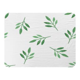 Benjamin Tate Design Green Leaf Blanket in Natural - Size: 120 cm x 150 cm - thumbnail 1