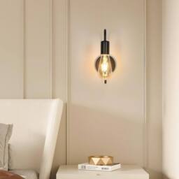 COMELY 2 Pack Vintage Wall Lights, Industrial Indoor Wall Lights, E27, Black - thumbnail 3