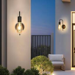 COMELY 2 Pack Vintage Wall Lights, Industrial Indoor Wall Lights, E27, Black - thumbnail 4