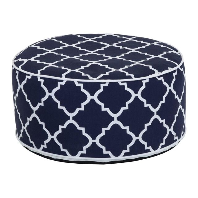 Charles Bentley Indoor/Outdoor Inflatable Foot Stool Pouffe Bean Bag - Navy in Blue - image 1