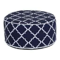 Charles Bentley Indoor/Outdoor Inflatable Foot Stool Pouffe Bean Bag - Navy in Blue - thumbnail 1