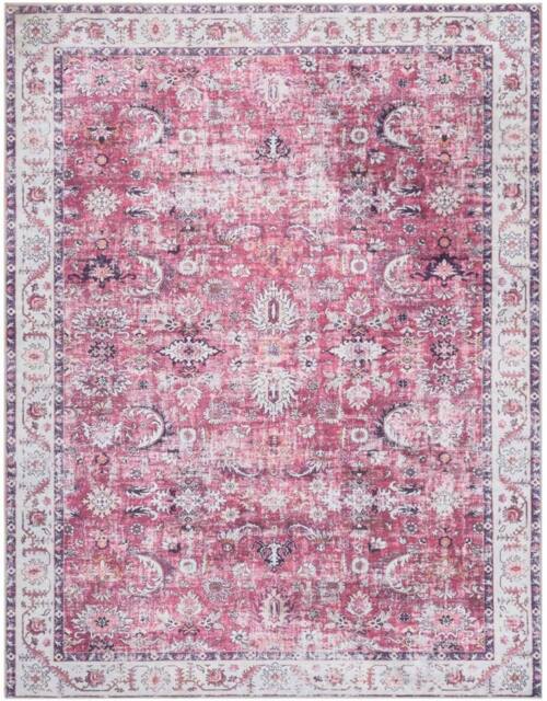 THE RUGS Rada Vintage Washable Rug - Ultra Soft Polyamide Traditional Style in Pink - Size: 120 cm x 160 cm - image 1
