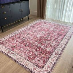 THE RUGS Rada Vintage Washable Rug - Ultra Soft Polyamide Traditional Style in Pink - Size: 120 cm x 160 cm - thumbnail 4