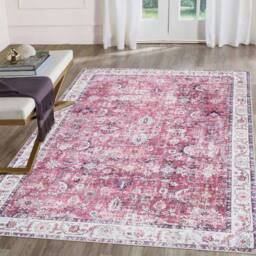 THE RUGS Rada Vintage Washable Rug - Ultra Soft Polyamide Traditional Style in Pink - Size: 120 cm x 160 cm - thumbnail 3