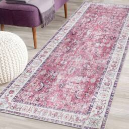 THE RUGS Rada Vintage Washable Rug - Ultra Soft Polyamide Traditional Style in Pink - Size: 120 cm x 160 cm - thumbnail 7