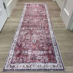 THE RUGS Rada Vintage Washable Rug - Ultra Soft Polyamide Traditional Style in Pink - Size: 120 cm x 160 cm - thumbnail 6