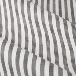 Yard Hebden Striped 100% Cotton Lined Pencil Pleat Curtain Pair in Grey - Size: 229 cm width x 137 cm drop - thumbnail 5