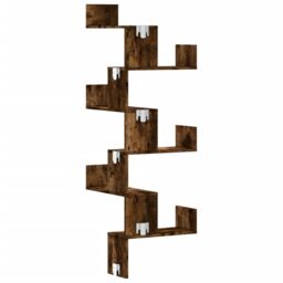 Berkfield Home Wall Corner Shelf Smoked Oak 45x45x147 cm Engineered Wood in Brown - Size: 45 x 45 x 147 cm - thumbnail 6
