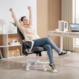 NESTLUNE High Back Office Chair, Computer Desk Chair in Grey - Size: 100 cm x 60 cm - thumbnail 6