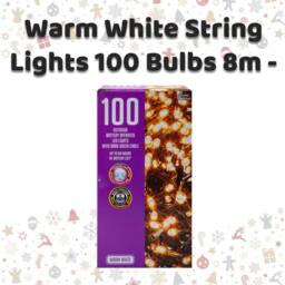 VFM e-Store Christmas Warm White String Lights 100 Bulbs 8m 50cm Lead X 1 - thumbnail 2