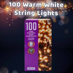VFM e-Store Christmas Warm White String Lights 100 Bulbs 8m 50cm Lead X 1 - thumbnail 3