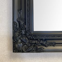 Downton Interiors Antique Style Extra Large Black Wood Frame Wall Mirror 106cm x 75cm - Size: XL - thumbnail 5