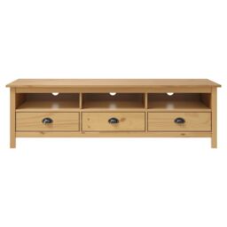 Berkfield Home TV Cabinet Hill Honey Brown 158x40x47 cm Solid Pine Wood - Size: 158 x 40 x 47 cm - thumbnail 2