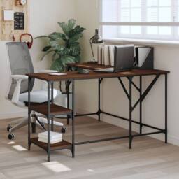 Berkfield Home Desk Brown Oak 139x139x75 cm Engineered Wood - Size: 139 x 139 x 75 cm - thumbnail 2