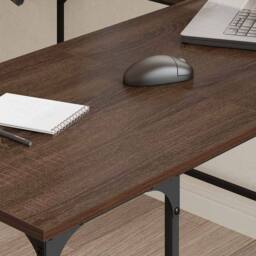 Berkfield Home Desk Brown Oak 139x139x75 cm Engineered Wood - Size: 139 x 139 x 75 cm - thumbnail 3