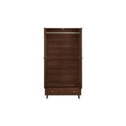 Birlea 2 Door 1 Drawer Walnut Wardrobe Herringford Chevron Parquet in Brown - thumbnail 8