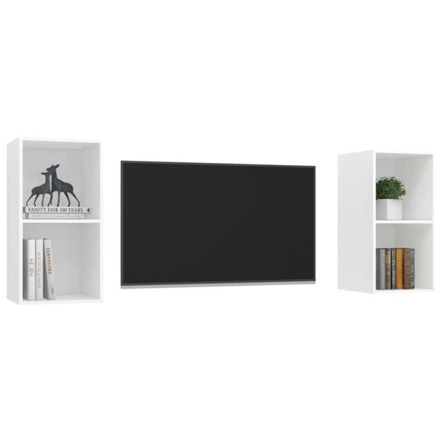 Berkfield Home Practical Wall-mounted TV Cabinets 2 pcs White Engineered Wood - image 1