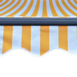 Berkfield Home Manual Retractable Awning with LED 300x250 cm Yellow & White - thumbnail 7