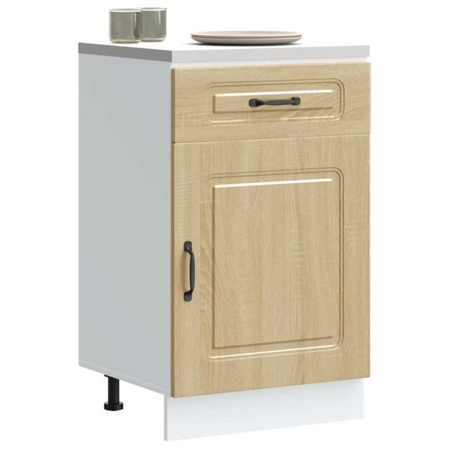 Berkfield Home Kitchen Base Cabinet Kalmar Sonoma Oak Engineered Wood in Brown - image 1