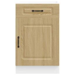 Berkfield Home Kitchen Base Cabinet Kalmar Sonoma Oak Engineered Wood in Brown - thumbnail 4