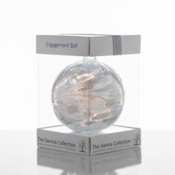 Sienna Glass Engagement Gift Friendship Ball Pastel White - thumbnail 3
