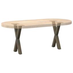 Berkfield Home Coffee Table Legs X-Shaped 2 pcs Natural Steel 28x(42-43) cm Steel in Brown - thumbnail 8