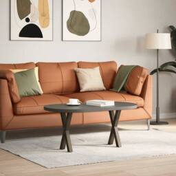 Berkfield Home Coffee Table Legs X-Shaped 2 pcs Natural Steel 28x(42-43) cm Steel in Brown - thumbnail 2