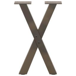 Berkfield Home Coffee Table Legs X-Shaped 2 pcs Natural Steel 28x(42-43) cm Steel in Brown - thumbnail 5