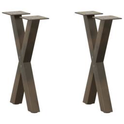 Berkfield Home Coffee Table Legs X-Shaped 2 pcs Natural Steel 28x(42-43) cm Steel in Brown