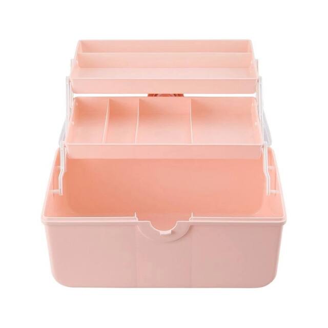 Kelvenix Plastic Storage Box With Expandable Tiers in Pink - image 1