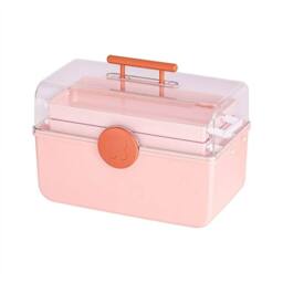 Kelvenix Plastic Storage Box With Expandable Tiers in Pink - thumbnail 4