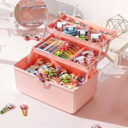 Kelvenix Plastic Storage Box With Expandable Tiers in Pink - thumbnail 3