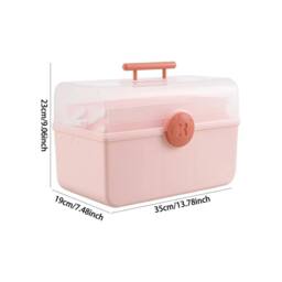Kelvenix Plastic Storage Box With Expandable Tiers in Pink - thumbnail 2