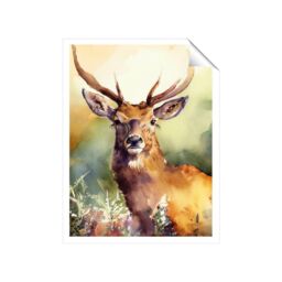 "Warren Reed - Designer Splendid Stag Watercolour Unframed Art Print - Size: W24"" x H36""" - thumbnail 1