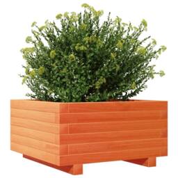Berkfield Home Decorative Garden Planter Wax Brown 50x50x26.5 cm Solid Wood Pine - thumbnail 4