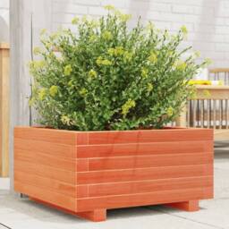 Berkfield Home Decorative Garden Planter Wax Brown 50x50x26.5 cm Solid Wood Pine - thumbnail 2