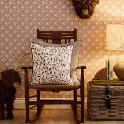 Voyage Maison Cervino Piped Jacquard Cushion in Dark Red - Size: 43 cm x 43 cm - thumbnail 6