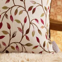 Voyage Maison Cervino Piped Jacquard Cushion in Dark Red - Size: 43 cm x 43 cm - thumbnail 5
