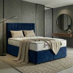 DS Living Aether Dark Blue Divan Bed - Size: King - thumbnail 1