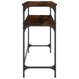 Berkfield Home Console Table Smoked Oak 100x35.5x75 cm Engineered Wood in Brown - thumbnail 5