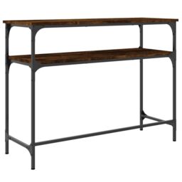 Berkfield Home Console Table Smoked Oak 100x35.5x75 cm Engineered Wood in Brown - thumbnail 6