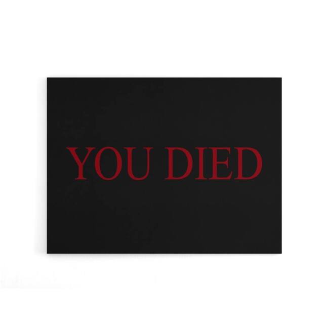 "Artery8 E Sports You Died Souls Video Game Over Canvas Wall Art Print in Black - Size: W18"" x H24""" - image 1