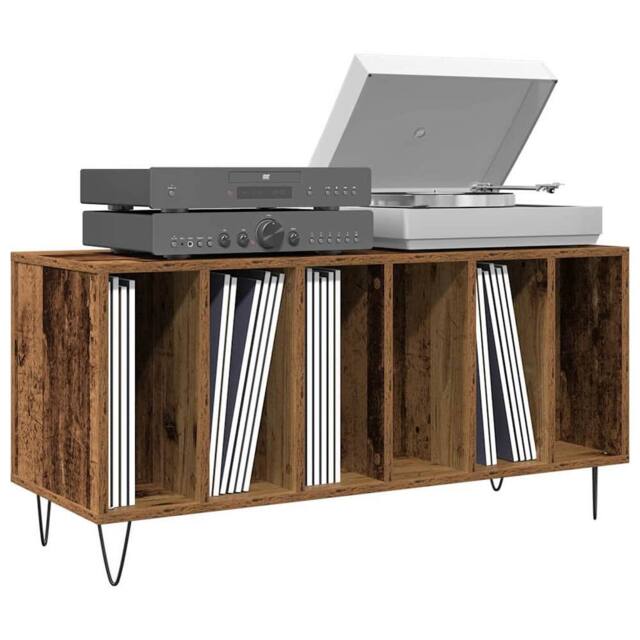 Berkfield Home Record Cabinet Old Wood 100x38x48 cm Engineered Wood in Brown - Size: 100 x 38 x 48 cm - image 1