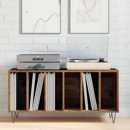 Berkfield Home Record Cabinet Old Wood 100x38x48 cm Engineered Wood in Brown - Size: 100 x 38 x 48 cm - thumbnail 4