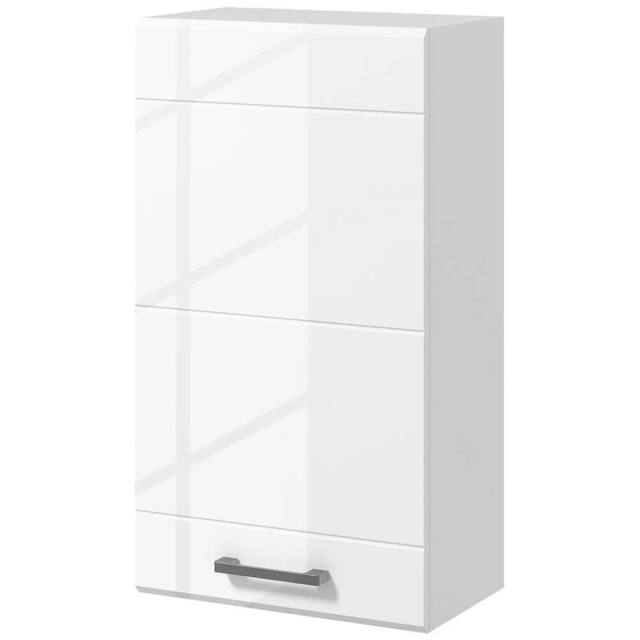 NESTLUNE Bathroom Wall Cabinet, High Gloss Soft-Close Storage in White - image 1