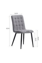 Living and Home 4pcs Tufted Modern Armless Dining Chairs Upholstered Dressing Chairs in Grey - thumbnail 2