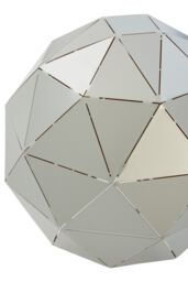 Orsina Metallic Silver Finish Floor Lamp, Gold Inner Shade With Geometric Steel Design, Tripod Standing Lamp in Black - thumbnail 4