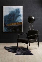Orsina Metallic Silver Finish Floor Lamp, Gold Inner Shade With Geometric Steel Design, Tripod Standing Lamp in Black - thumbnail 2