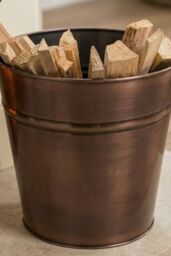 Dibor Traditional Fireside Copper Coal, Log Storage & Kindling Bucket Basket - thumbnail 2